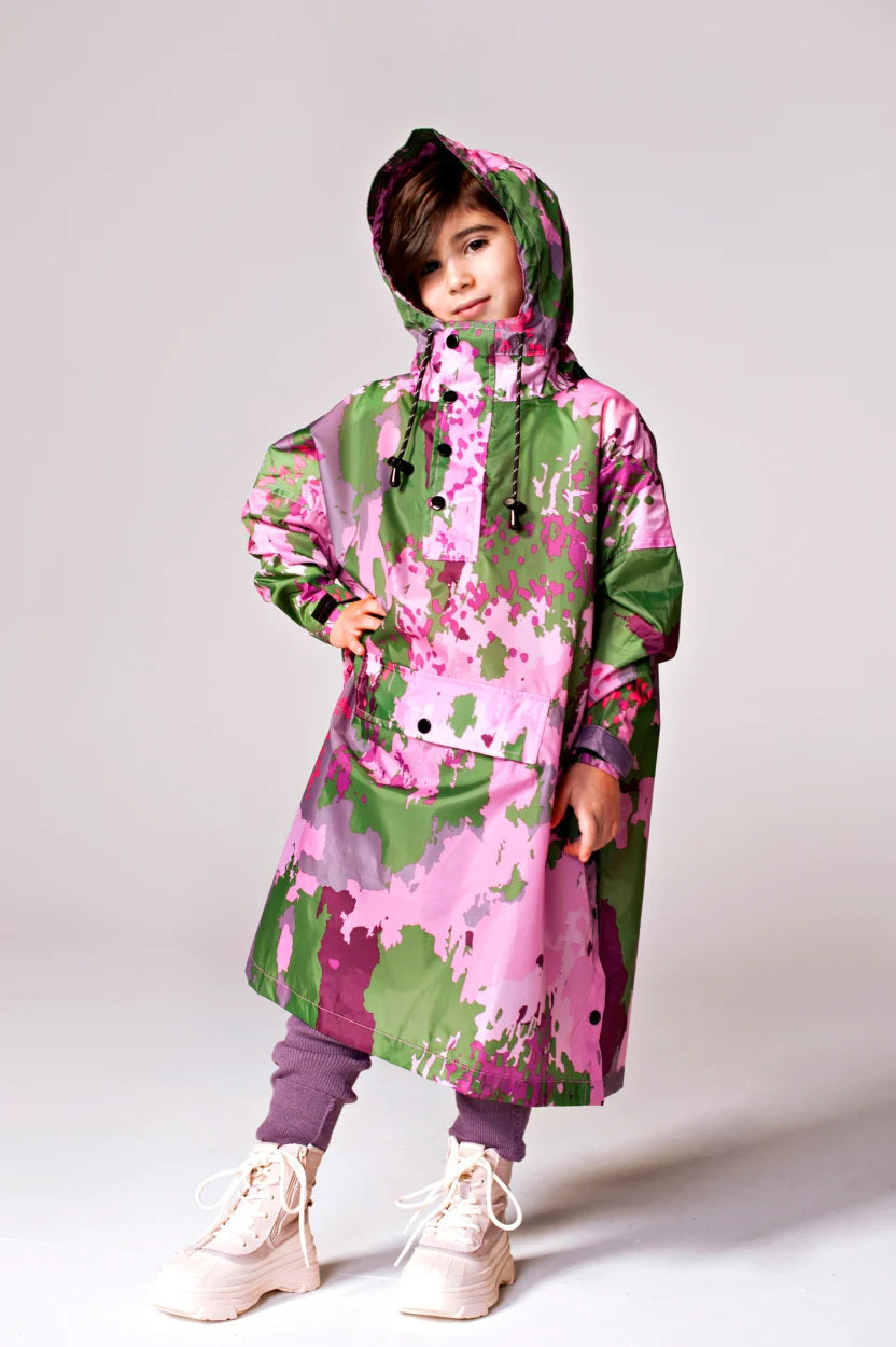 KIDS RAIN PONCHO | DIGI SPRING-Raincoat-RAIN KISS-Coriander