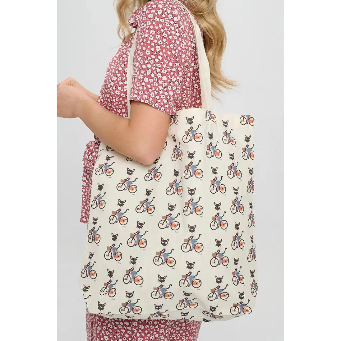 KITTY BIKING TOTE-Tote bag-SM WARDROBE-Coriander