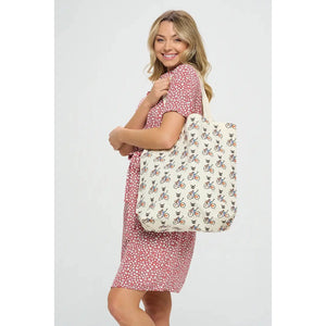 KITTY BIKING TOTE-Tote bag-SM WARDROBE-Coriander