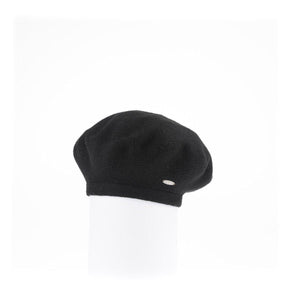KNIT BERET-Hat-CANADIAN HAT-BLACK-Coriander