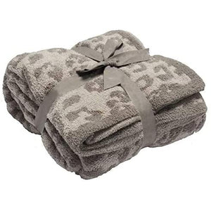 LEOPARD THROW BLANKET-Throw Blanket-THOMAS AND LEE COMPANY-GREY-Coriander