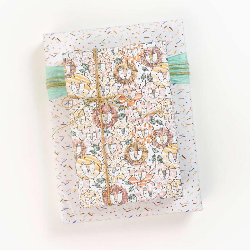 LION FIESTA WRAPPING PAPER-Gift Wrap-WRAPPILY-Coriander