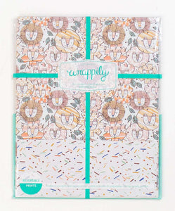 LION FIESTA WRAPPING PAPER-Books & Stationery-WRAPPILY-Coriander