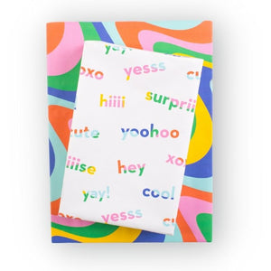 LIQUID RAINBOW WRAPPING PAPER-Books & Stationery-WRAPPILY-Coriander