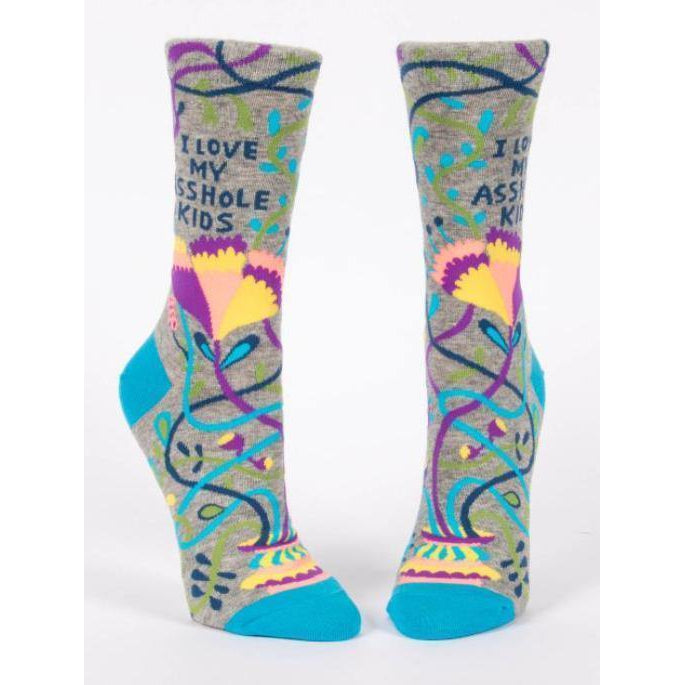 LOVE MY ASSHOLE KIDS WOMEN'S SOCK-Socks-BLUE Q-Coriander