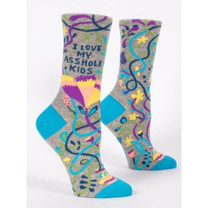 LOVE MY ASSHOLE KIDS WOMEN'S SOCK-Socks-BLUE Q-Coriander