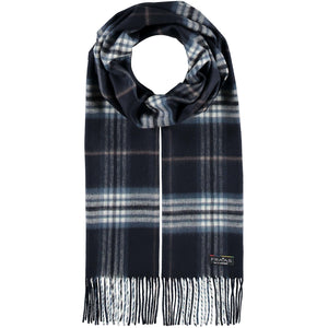 MEN'S PLAID SCARF-Scarves & Wraps-V. FRAAS-NAVY-Coriander