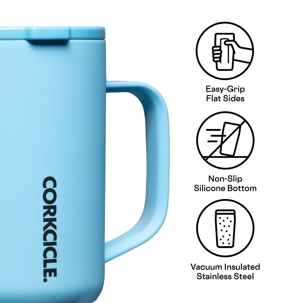 NEON LIGHTS TRAVEL COFFEE MUG SANTORINI 16 OZ-Travel Mug-CORKCICLE-Coriander