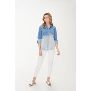 OMBRE BUTTON UP SHIRT-Top-FRENCH DRESSING JEANS-Coriander