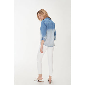 OMBRE BUTTON UP SHIRT-Top-FRENCH DRESSING JEANS-Coriander