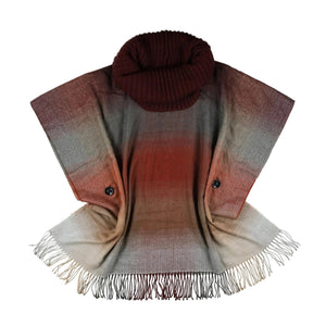 OMBRE COWL NECK PONCHO-Poncho-V. FRAAS-Coriander