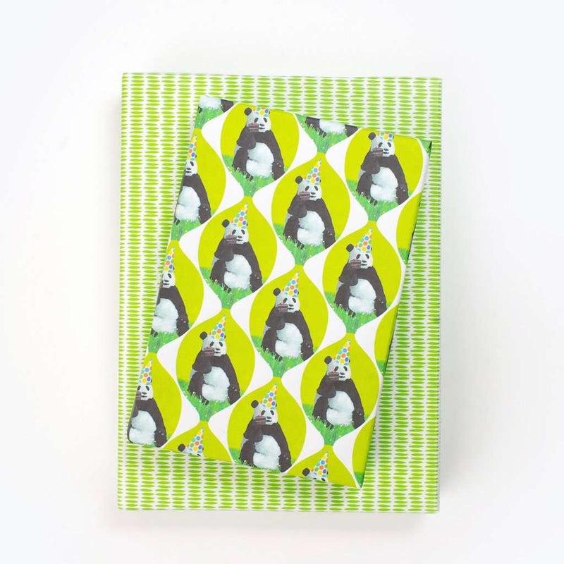 PANDA WRAPPING PAPER-Gift Wrap-WRAPPILY-Coriander