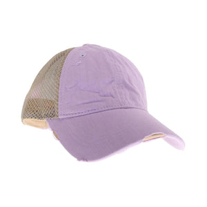 PONYTAIL BALL CAP-Hats-CHEVEUX CORP-LAVENDER-Coriander