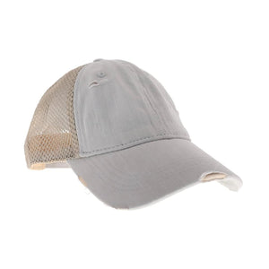 PONYTAIL BALL CAP-Hats-CHEVEUX CORP-LIGHT GREY-Coriander