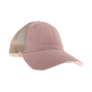 PONYTAIL BALL CAP-Hats-CHEVEUX CORP-ROSE-Coriander
