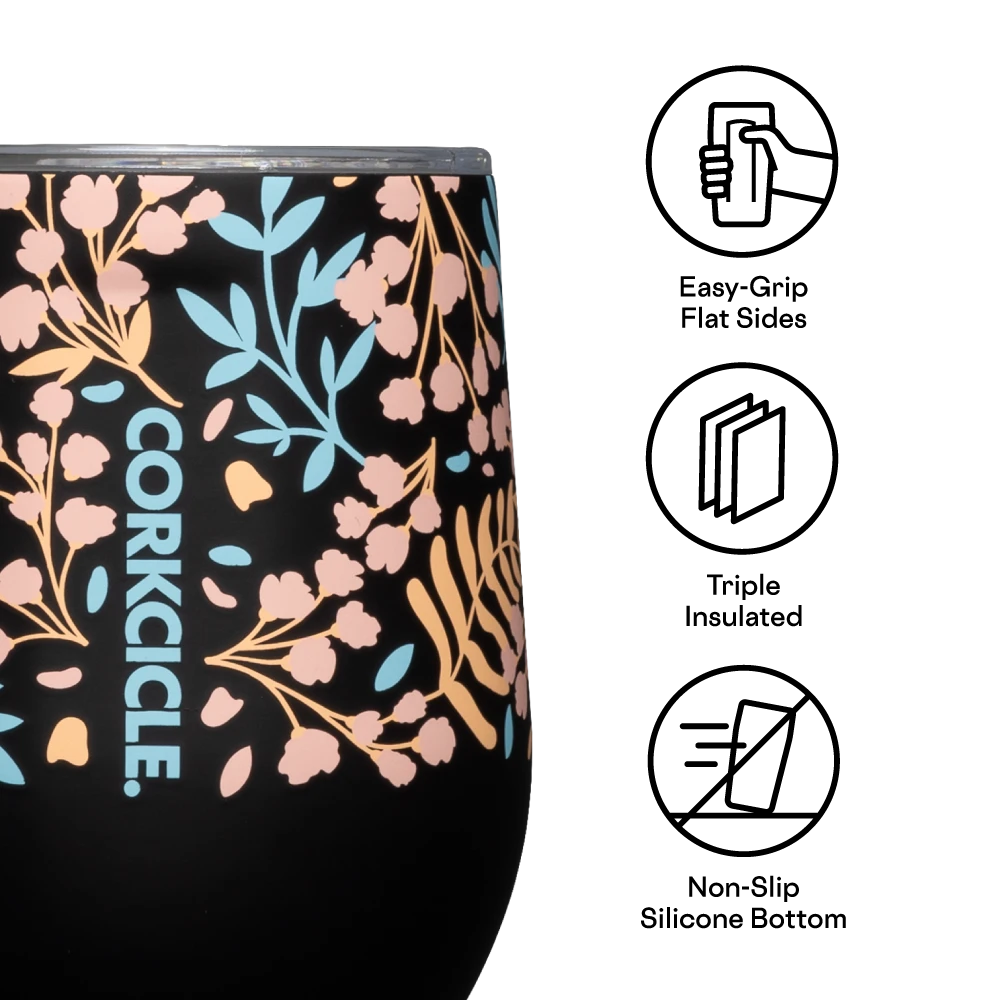 RADIANT GARDEN RIFLE PAPER CO. STEMLESS-Glassware-CORKCICLE-Radiant Garden-Coriander