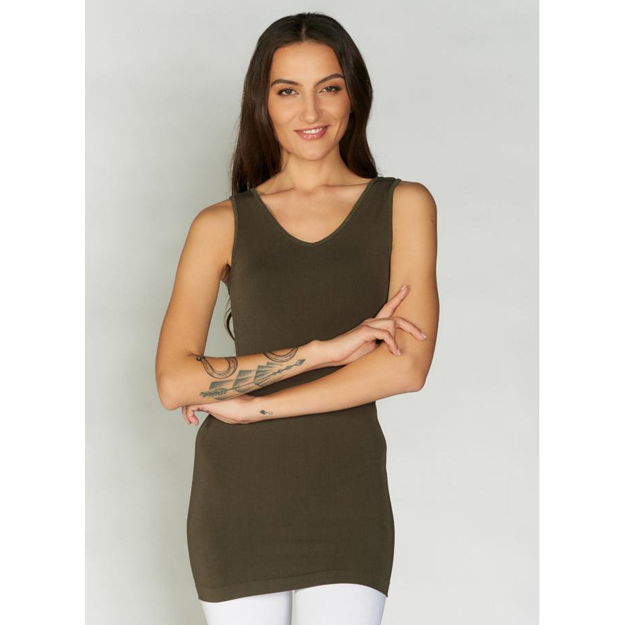 BAMBOO REVERSE CAMI-Basic-CEST MOI-ONE SIZE-OLIVE-Coriander