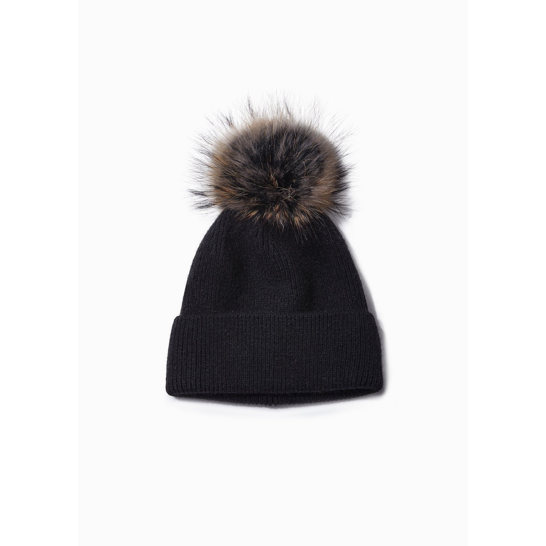 RIBBED POM POM BEANIE-Hat-LOOK BY M-BLACK-Coriander