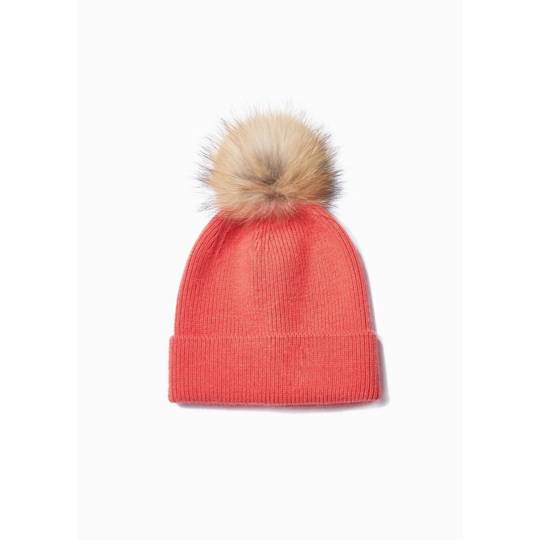 RIBBED POM POM BEANIE-Hat-LOOK BY M-CORAL-Coriander