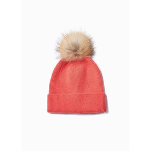 RIBBED POM POM BEANIE-Hat-LOOK BY M-CORAL-Coriander