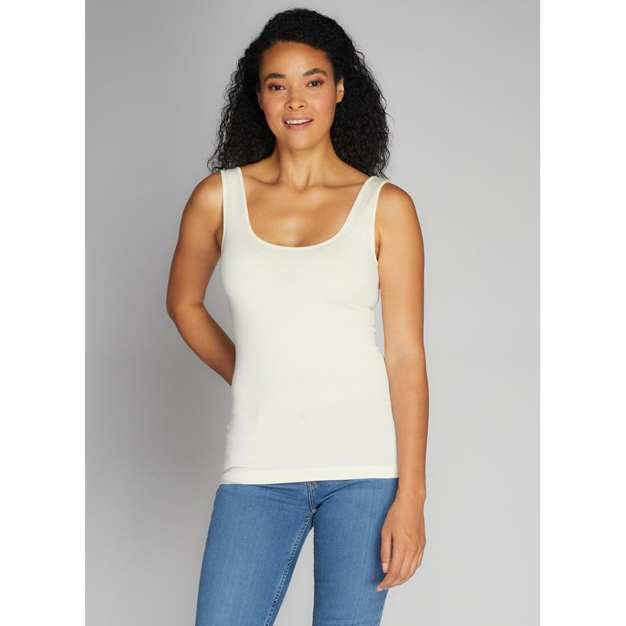 SHORT TANK-Top-CEST MOI-ONE-Ivory-Coriander