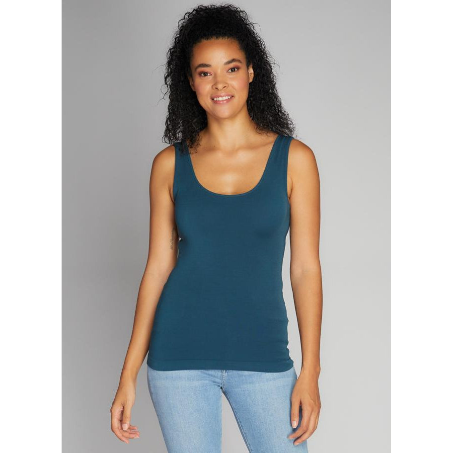 SHORT TANK-Top-CEST MOI-ONE-TEAL-Coriander