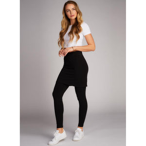 SKIRTED LEGGINGS-Leggings-CEST MOI-ONE SIZE-Black-Coriander