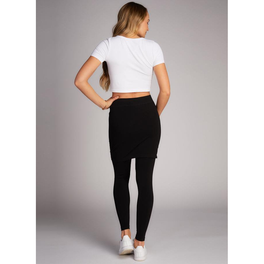 SKIRTED LEGGINGS-Leggings-CEST MOI-ONE SIZE-Black-Coriander