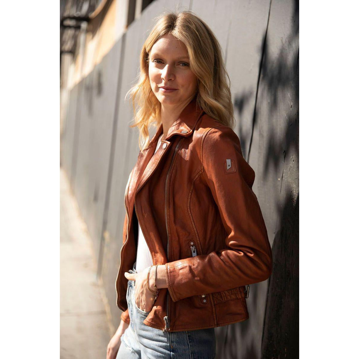 SOFIA 4 LEATHER JACKET-Jackets & Sweaters-MAURITIUS-Coriander