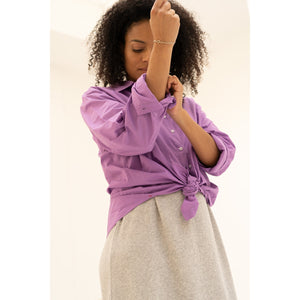 SOLID COLOUR BUTTON UP COLLARED SHIRT-Shirt-MOMENT BY MOMENT-XSMALL-PURPLE-Coriander