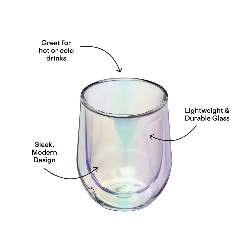 STEMLESS GLASS DOUBLE PACK PRISM-Glassware-CORKCICLE-Coriander