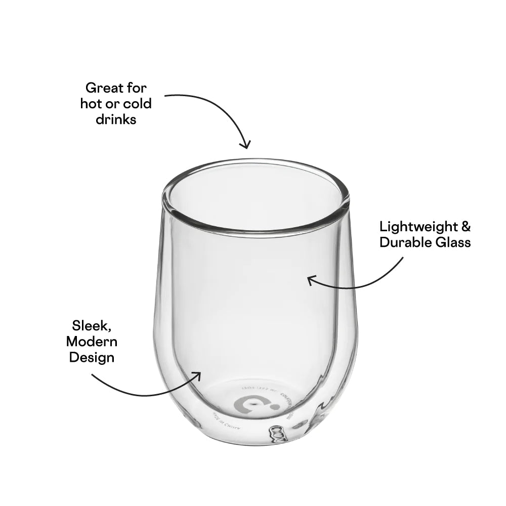 STEMLESS GLASS SET 12 OZ CLEAR-Drinkware-CORKCICLE-Coriander