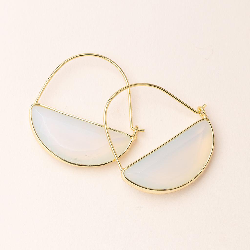 STONE PRISM HOOP EARRINGS-Earring-SCOUT-OPALITE-GOLD-Coriander