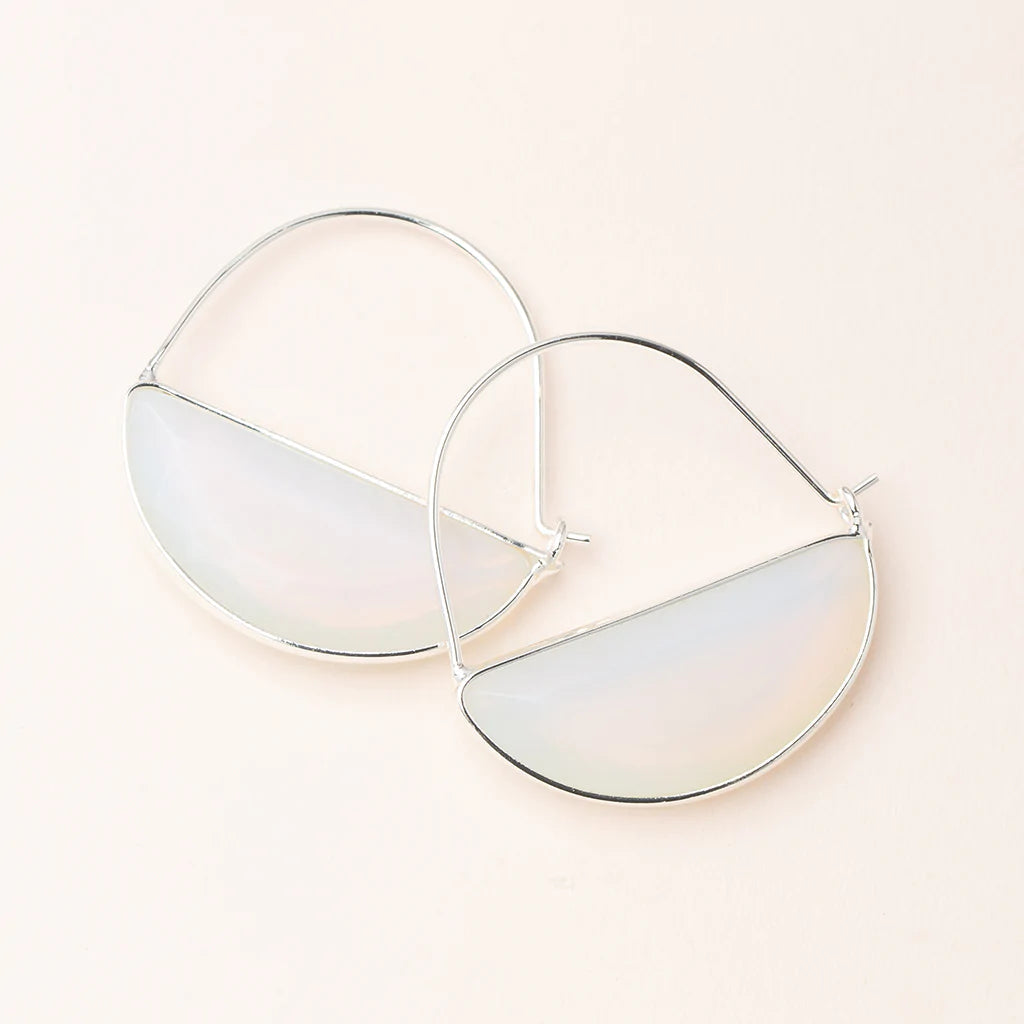 STONE PRISM HOOP EARRINGS-Earring-SCOUT-OPALITE-SILVER-Coriander