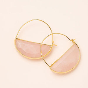 STONE PRISM HOOP EARRINGS-Earring-SCOUT-ROSE QUARTZ-GOLD-Coriander