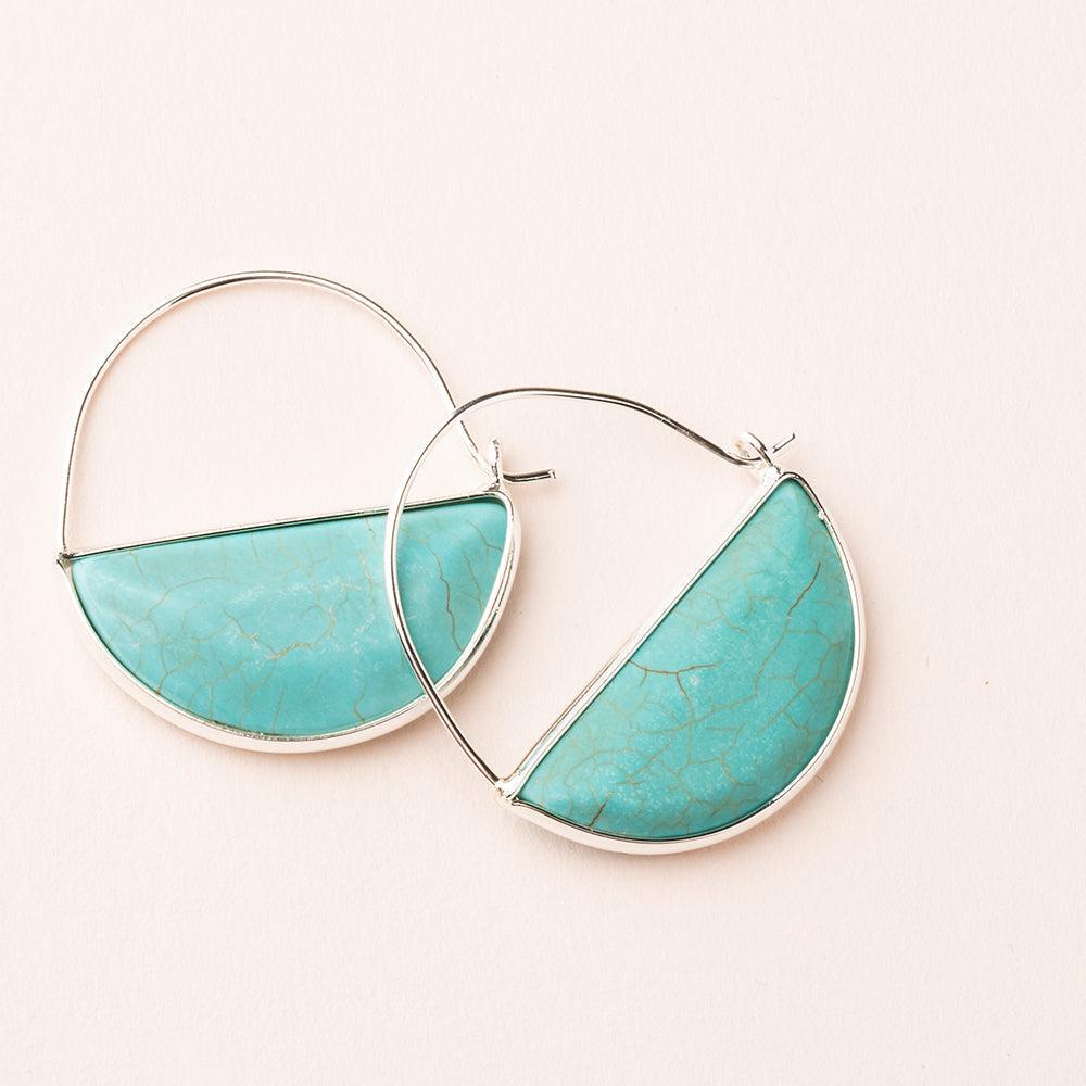 STONE PRISM HOOP EARRINGS-Earring-SCOUT-TURQUOISE-SILVER-Coriander