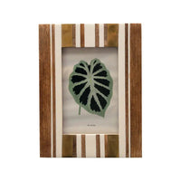 STRIPED PHOTO FRAME-Home Decor-CREATIVE COOP-Coriander