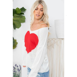 SWEET LOVELY HEART SWEATER-Sweaters Pullover-SWEET LOVELY-Coriander