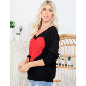 SWEET LOVELY HEART SWEATER-Sweaters Pullover-SWEET LOVELY-Coriander