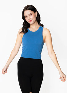 TANK TOP | RIBBED CROPPED-Basics-CEST MOI-ONE-CAPRI BLUE-Coriander