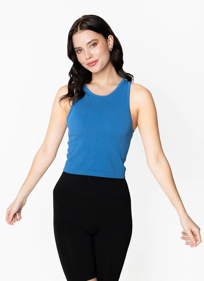 TANK TOP | RIBBED CROPPED-Basics-CEST MOI-ONE-CAPRI BLUE-Coriander