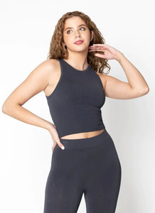 TANK TOP | RIBBED CROPPED-Basics-CEST MOI-ONE-LEAD-Coriander