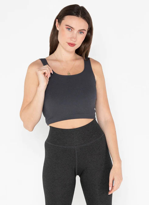 TANK TOP | RIBBED SQUARE NECK-Basic-CEST MOI-ONE-LEAD-Coriander