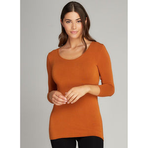 TOP | 3/4 SLEEVE SCOOP NECK-Top-CEST MOI-Coriander