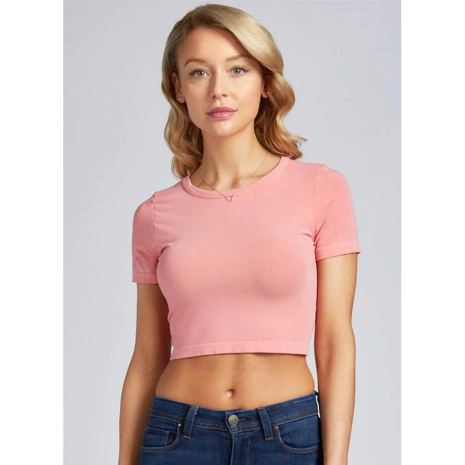 TOP | CROP-Basic-CEST MOI-ONE SIZE-Strawberry-Coriander