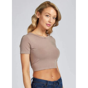 TOP | CROP-Basic-CEST MOI-ONE SIZE-Taupe-Coriander