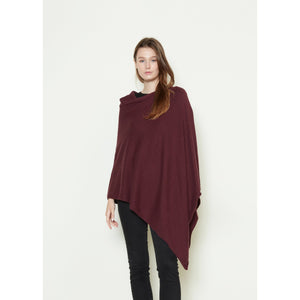 TRIANGLE PONCHO-Scarves & Wraps-LOOK BY M-ONE SIZE-RAISIN-Coriander