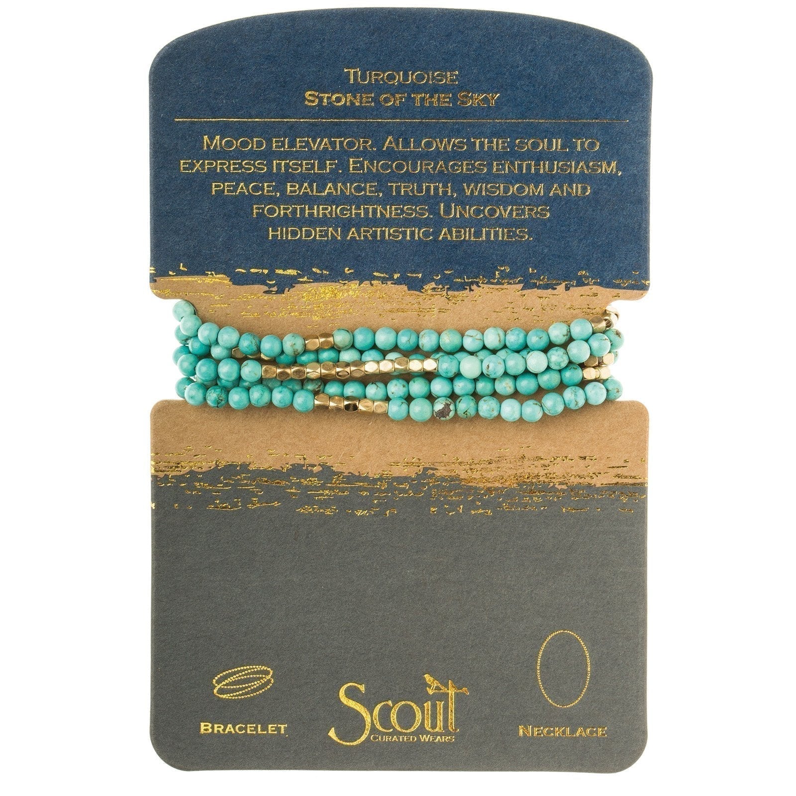 TURQUOISE STONE OF THE SKY WRAP BRACELET-bracelet-SCOUT-Coriander
