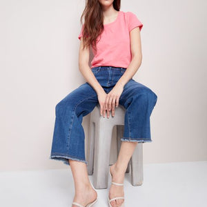 WIDE LEG DENIM PANT-Denim-CHARLIE B-2-INDIGO-Coriander