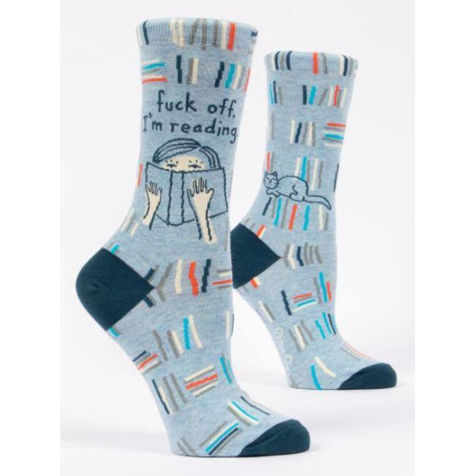 WOMEN'S SOCK | F*CK OFF, I'M READING-Socks & Footwear-BLUE Q-Coriander